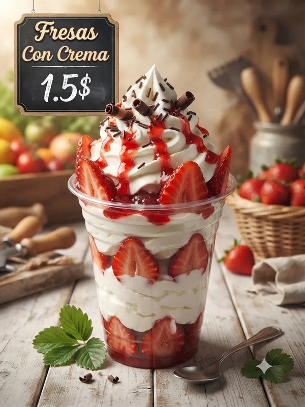 Fresas con crema