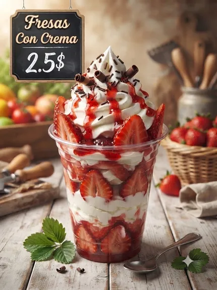 Fresas con crema