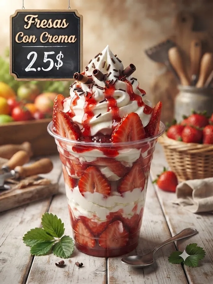 Fresas con crema