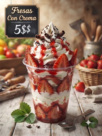 Fresas con crema
